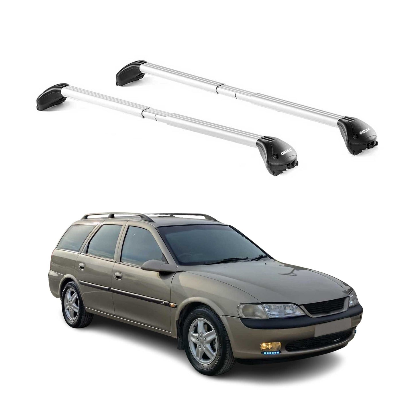 Dachträger für Opel Vectra B Kombi 1995-2002 5 tür 100kg Alu Silber 2x ABE OMAC DE