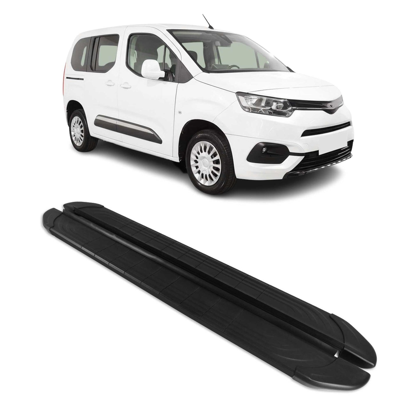 Trittbretter Seitenschweller für Toyota Proace City 2019-25 L1 Aluminium Schwarz