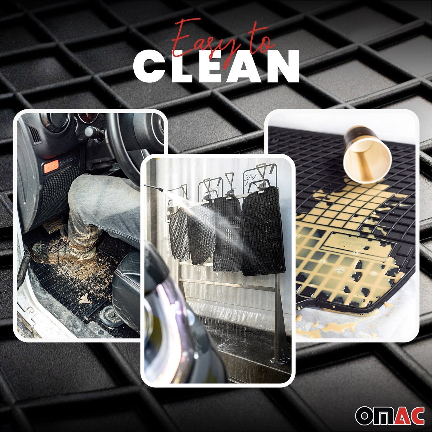 2005-2014 Citroen C1 Fußmatten Gummi Schwarz 4 tlg OMAC DE