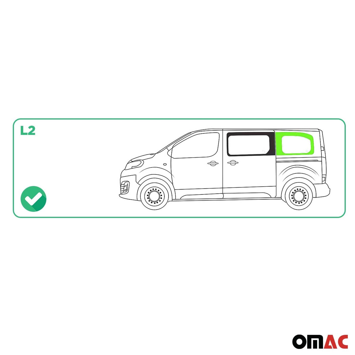Seitenfenster Auto Fenster für Citroen Spacetourer 2017-2023 Schwarz Links L2 OMAC DE