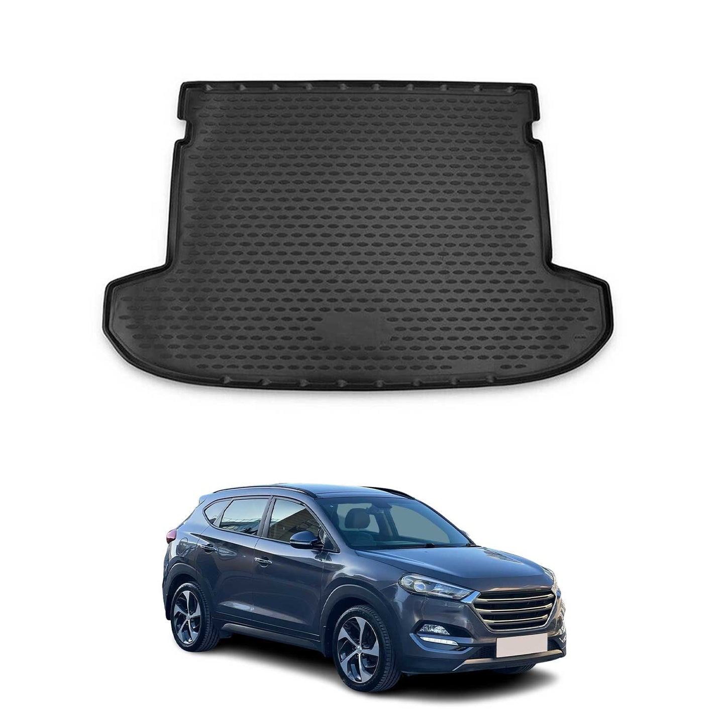 Kofferraummatte Kofferraumwanne für Hyundai Tucson 2015-2020 Gummi TPE Schwarz OMAC DE