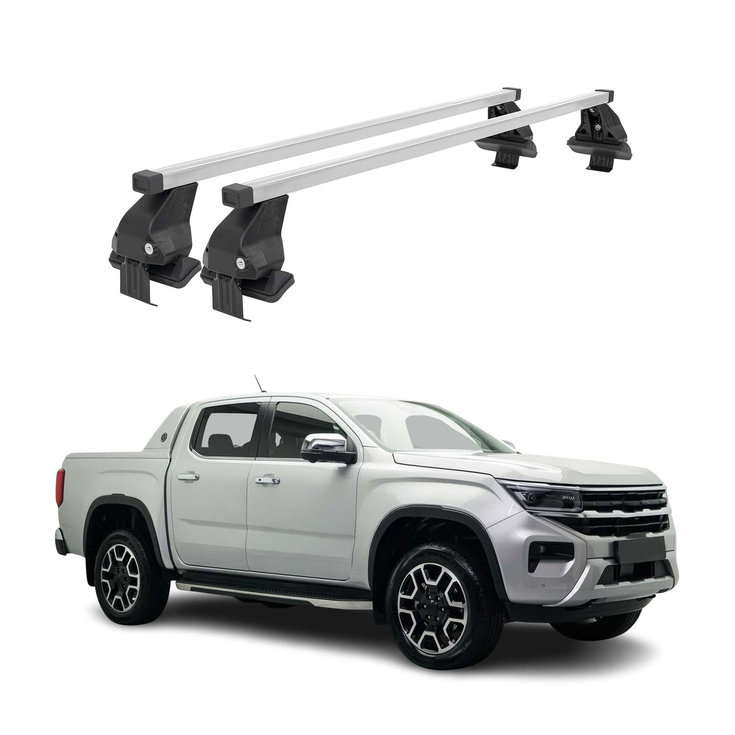 Menabo Dachträger Grundträger für VW Amarok mk2 2022-2025 Stahl Grau 2tlg OMAC DE