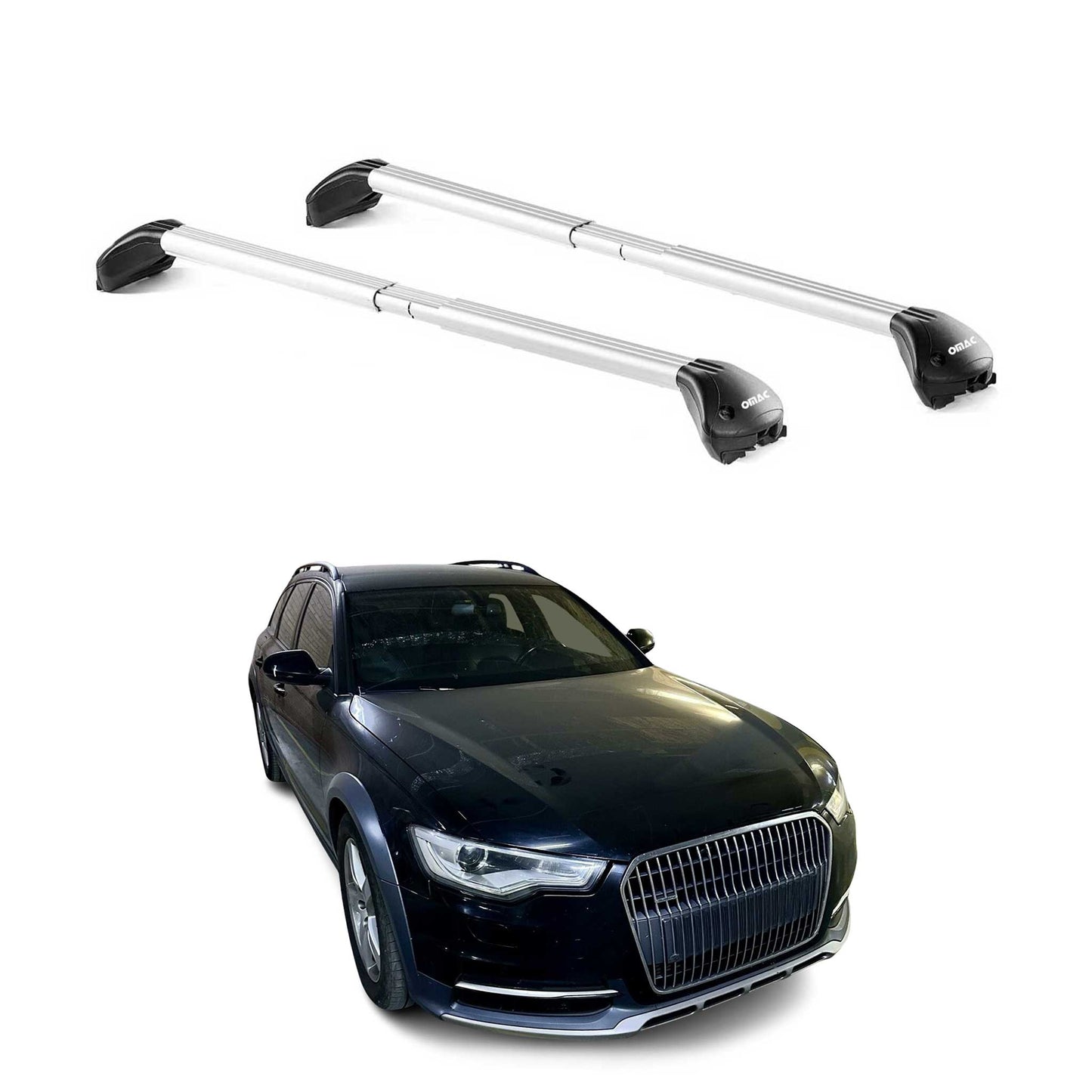 Dachträger Grundtäger für Audi A6 C7 Allroad 2012-2018 5tür 100kg Alu ABE Silber OMAC DE