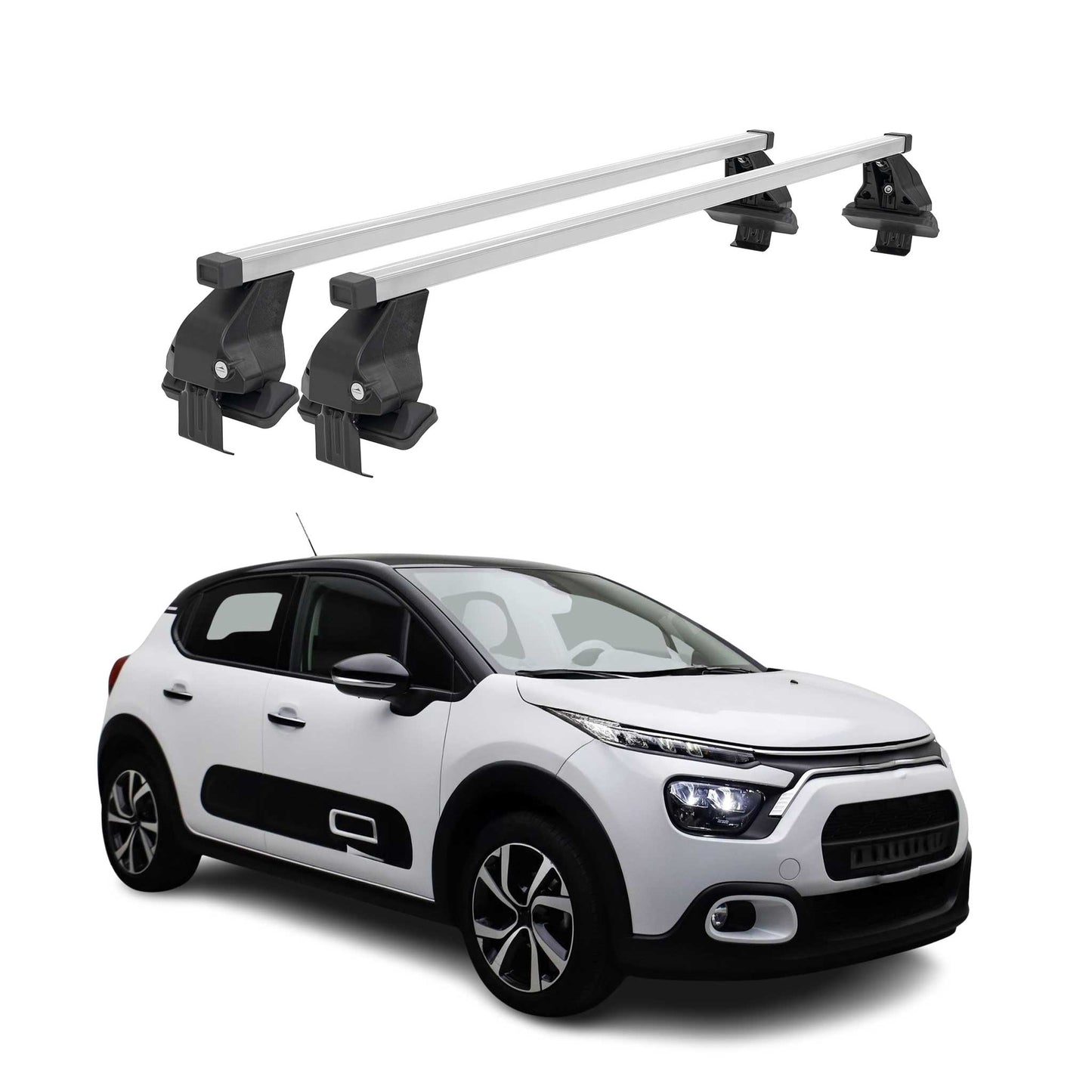 Menabo Dachträger Grundträger für Citroën C3 IV 2024-2025 Stahl Grau 2tlg OMAC DE