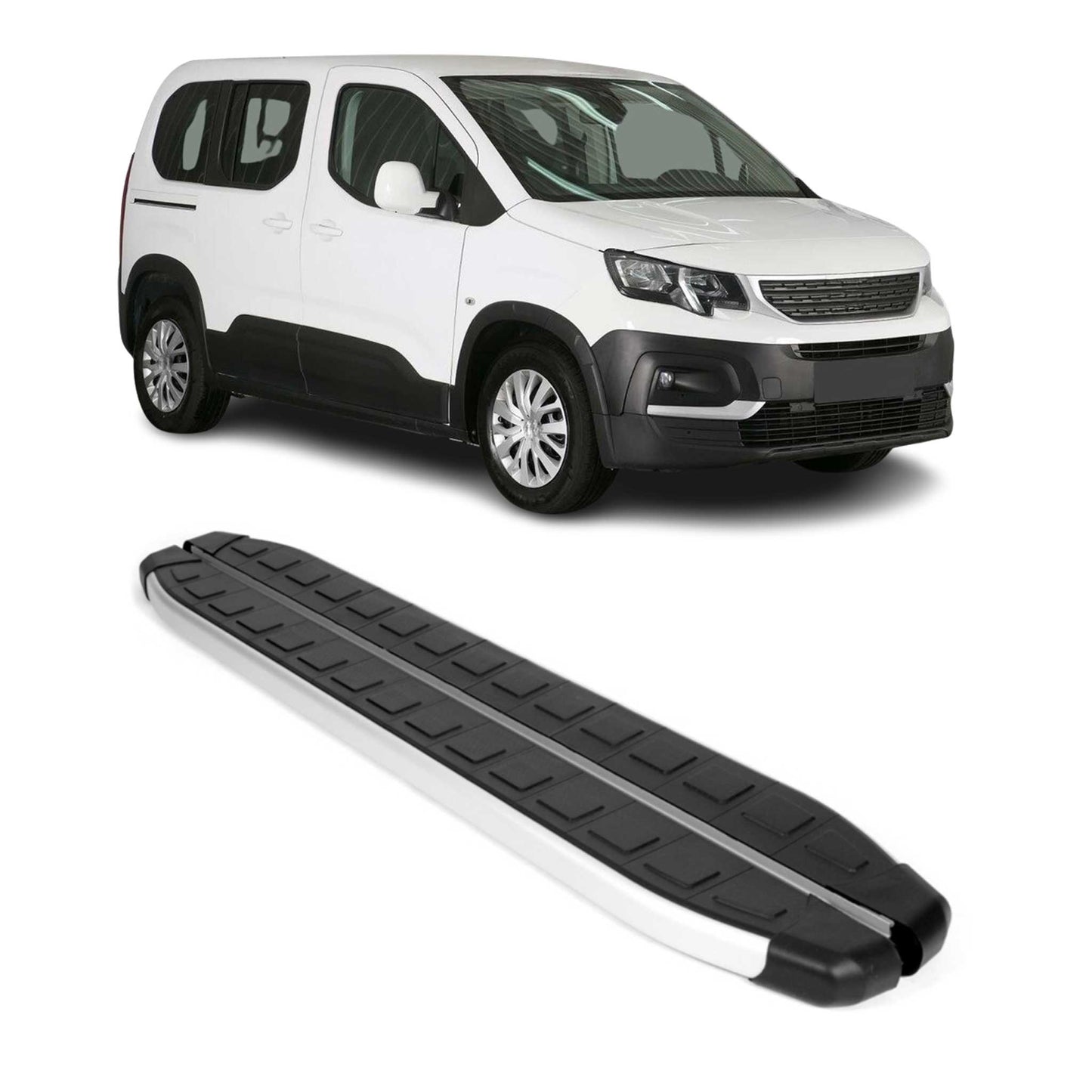 Trittbretter Schweller Seitenschweller für Peugeot Rifter 2019-2025 L1 Alu 2 tlg OMAC DE