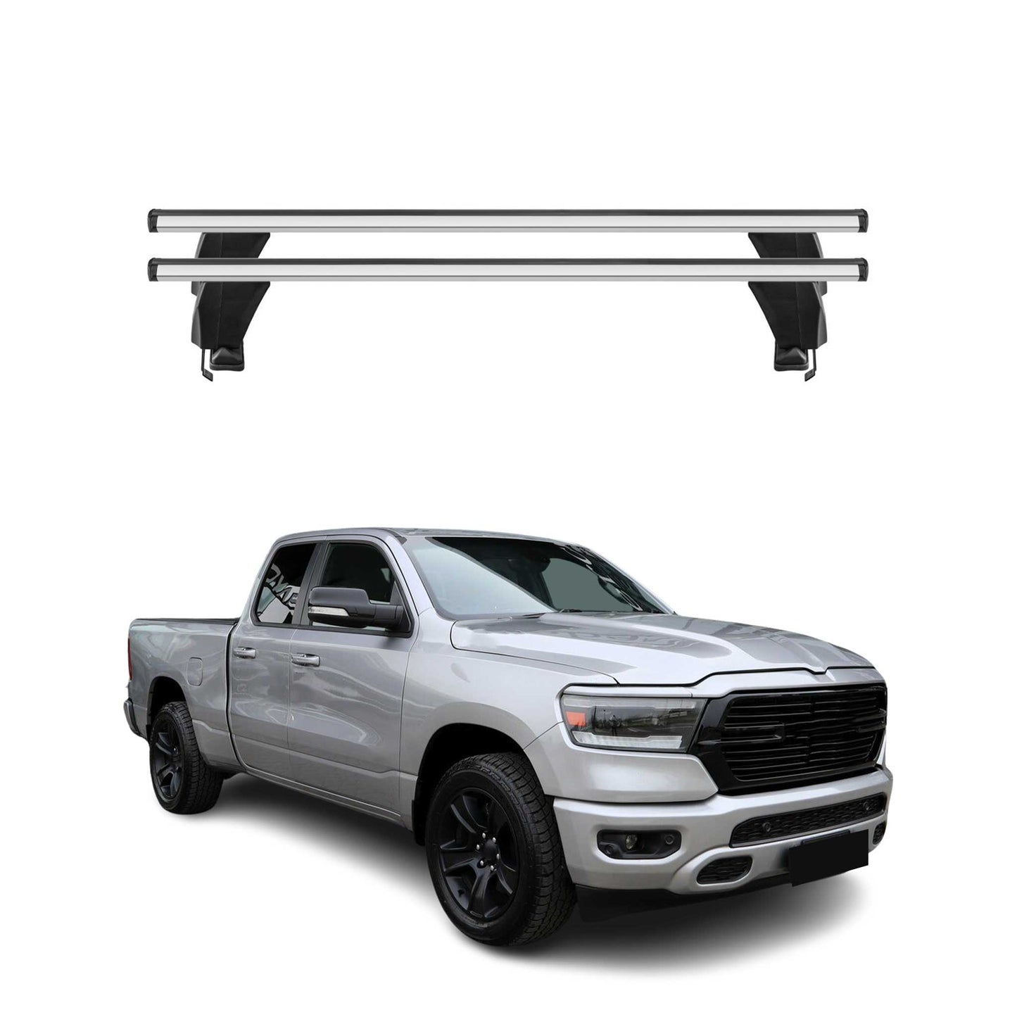 Menabo Dachträger Grundtäger für RAM 1500 2019-2025 ABE Aluminium Silber 2tlg OMAC DE