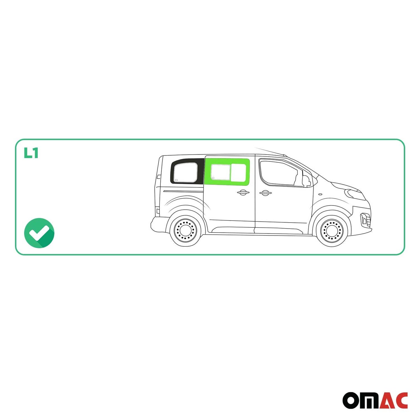 Schiebefenster Seitenfenster für Citroen Spacetourer 2017-2023 Schwarz Rechts L1 OMAC DE