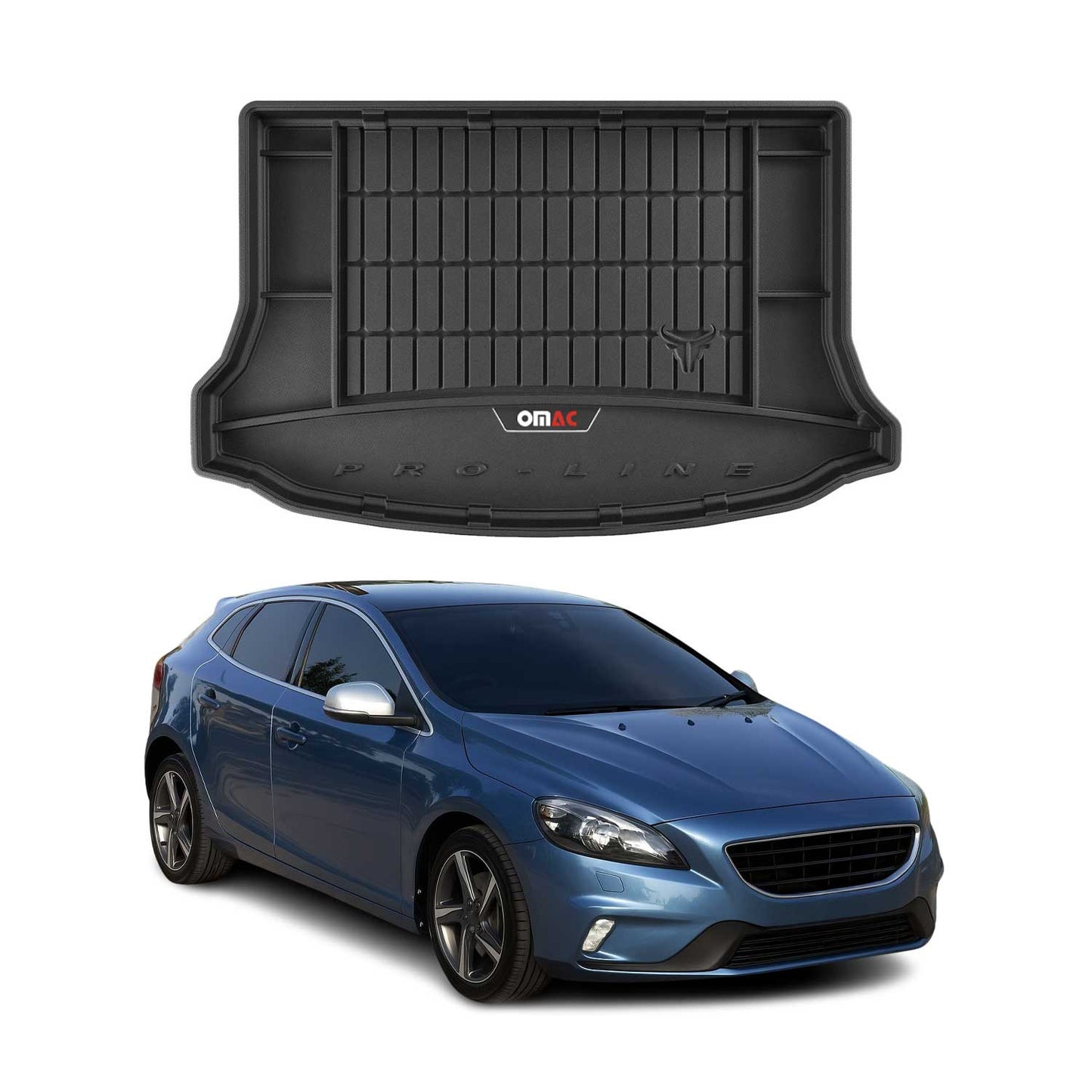OMAC Gummi Kofferraumwanne für Volvo V40 2012-2019 TPE Laderaumwanne Schwarz OMAC DE