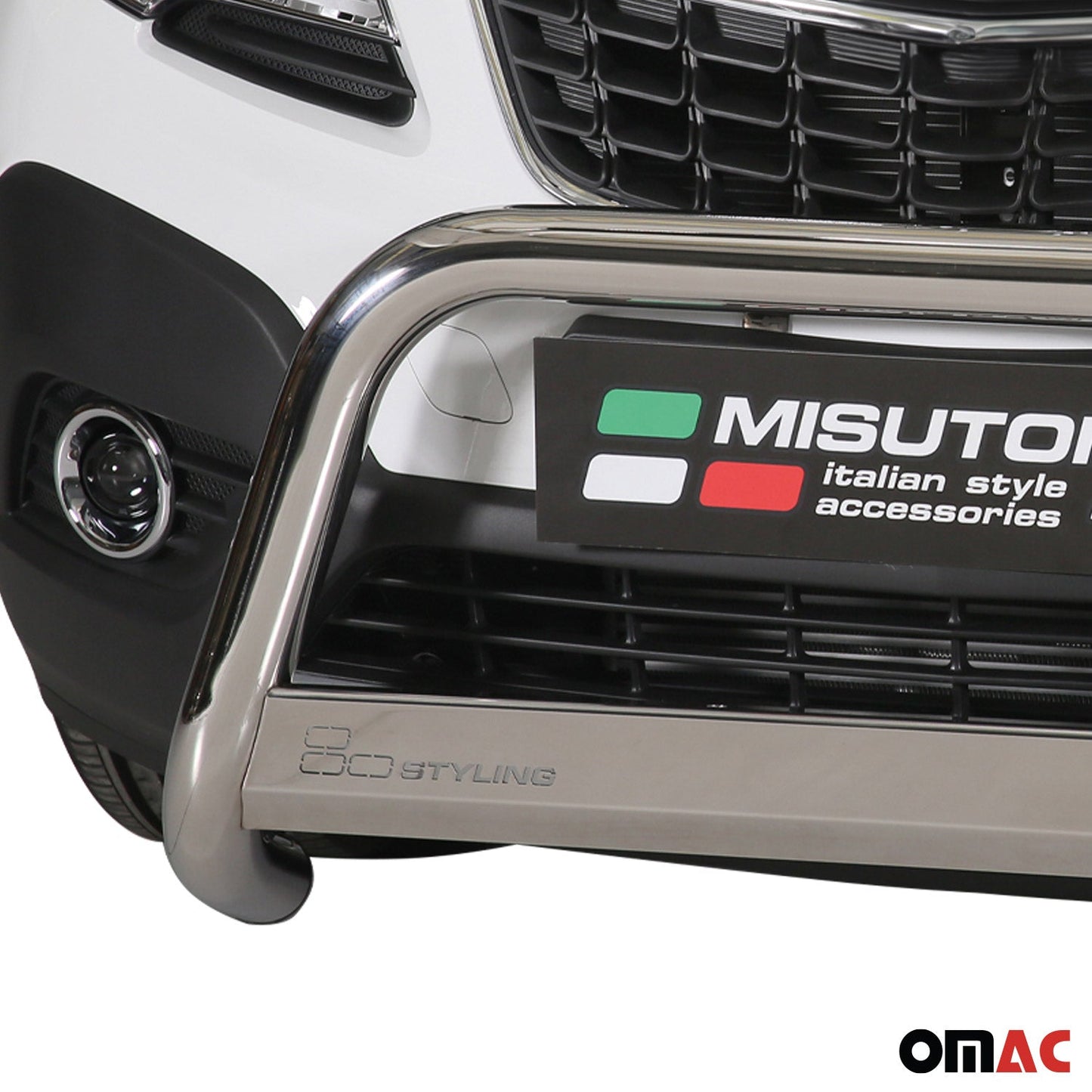 Frontbügel Frontschutzbügel für Opel Mokka 2012-2016 Schutz ø63mm Stahl Silber OMAC DE