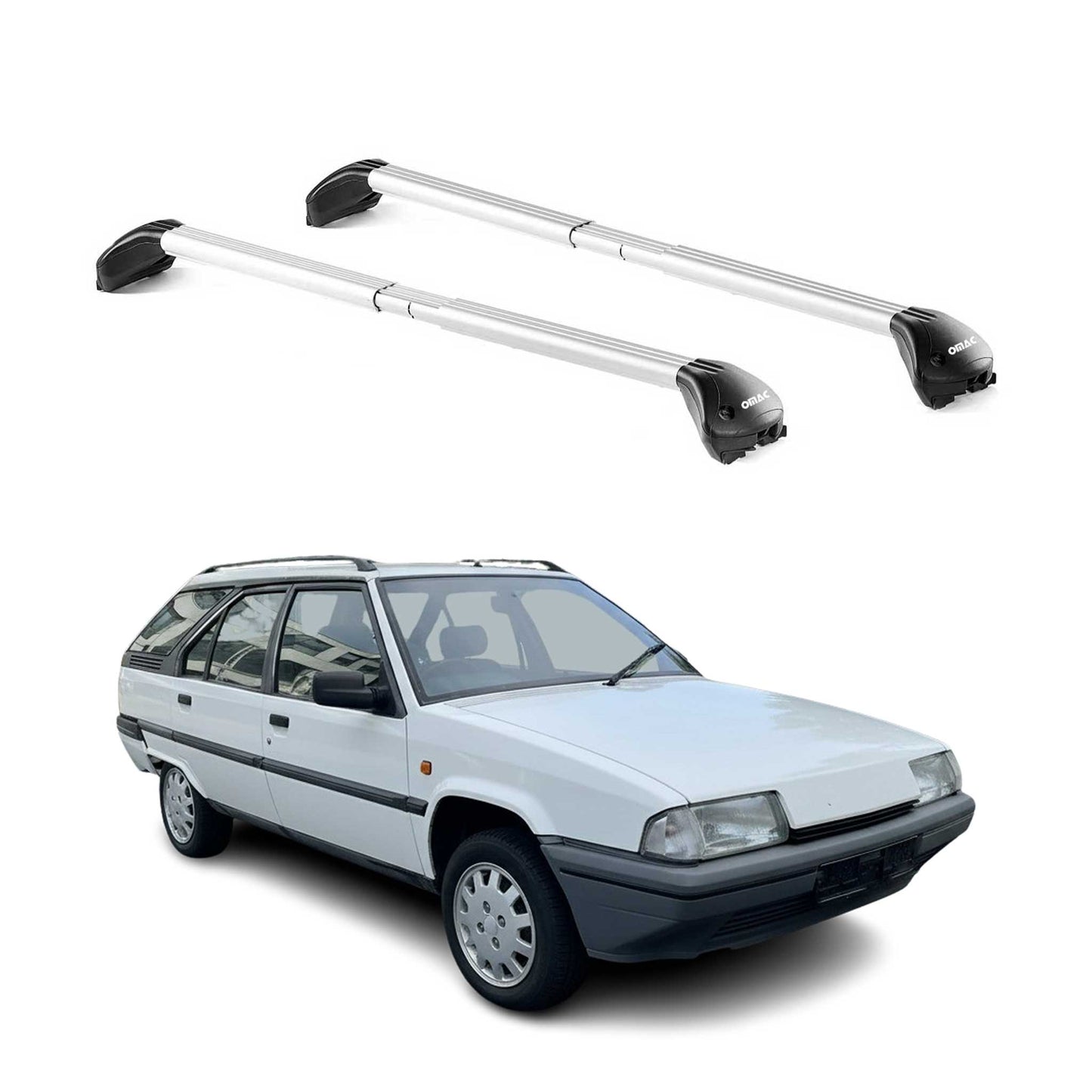 Dachträger Grundtäger für Citroen BX Kombi 1982-1995 5 tür 100kg Alu Grau 2x ABE OMAC DE