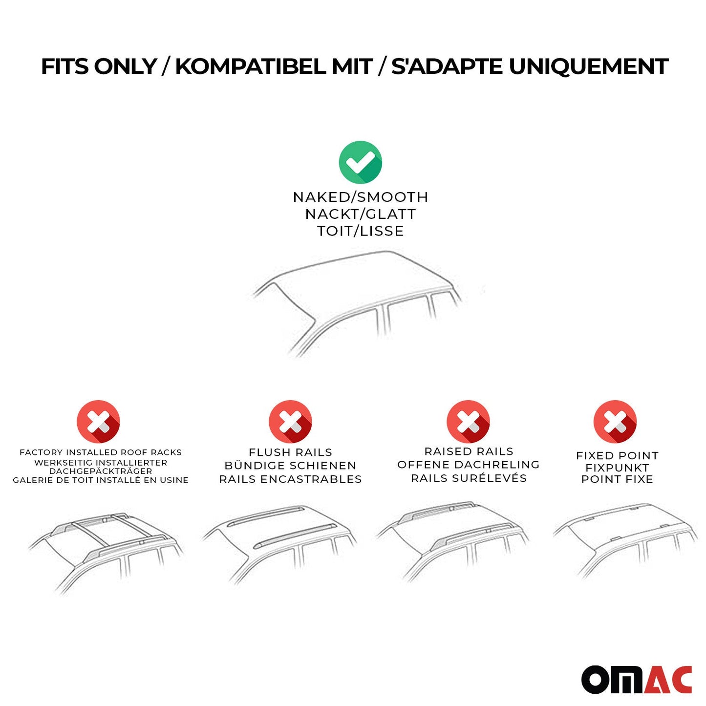Menabo Dachträger Grundträger für VW Amarok mk2 2022-2025 Stahl Schwarz 2tlg OMAC DE