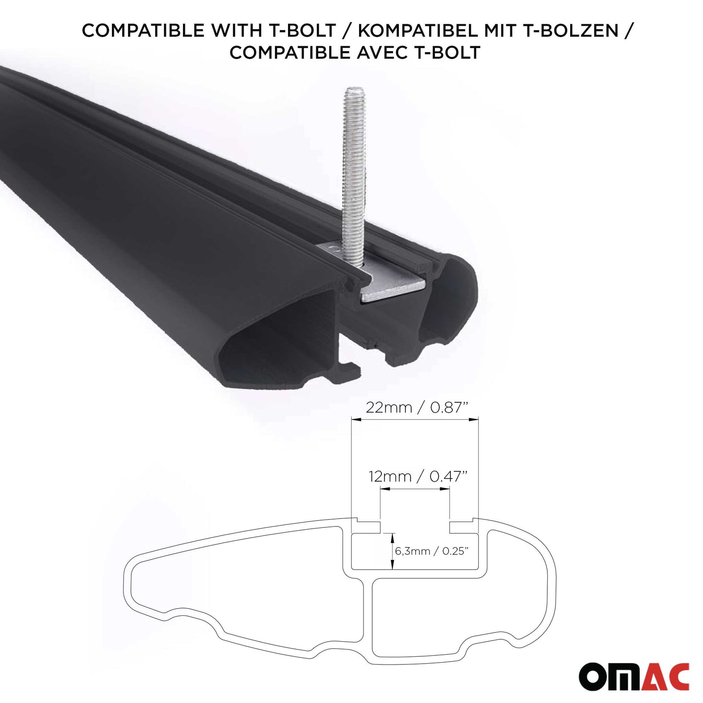 2006-2015 Ford Galaxy Dachträger Grundträger Schwarz Alu 2 tlg OMAC DE