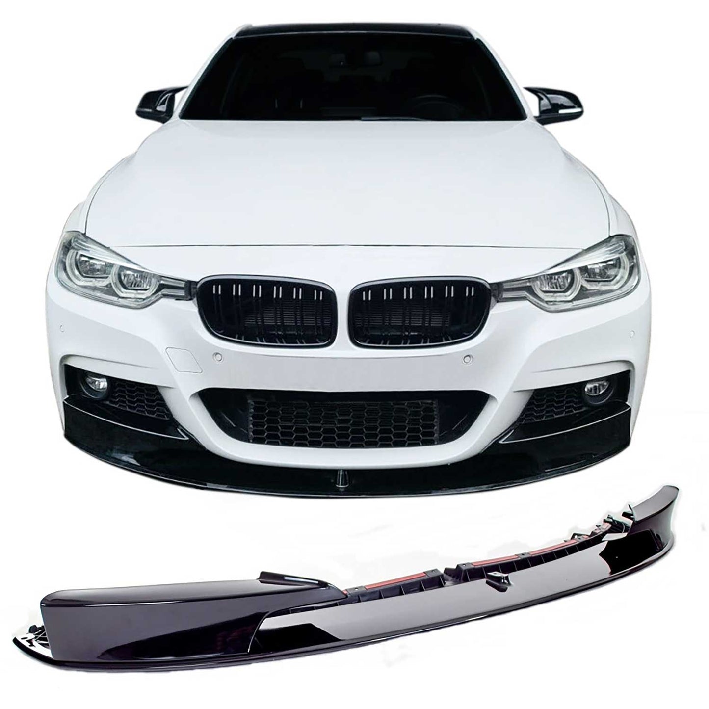 JOM Frontspoiler Lippe Stoßstange Splitter für BMW F30 F31 2011-19 schwarz glänz OMAC DE
