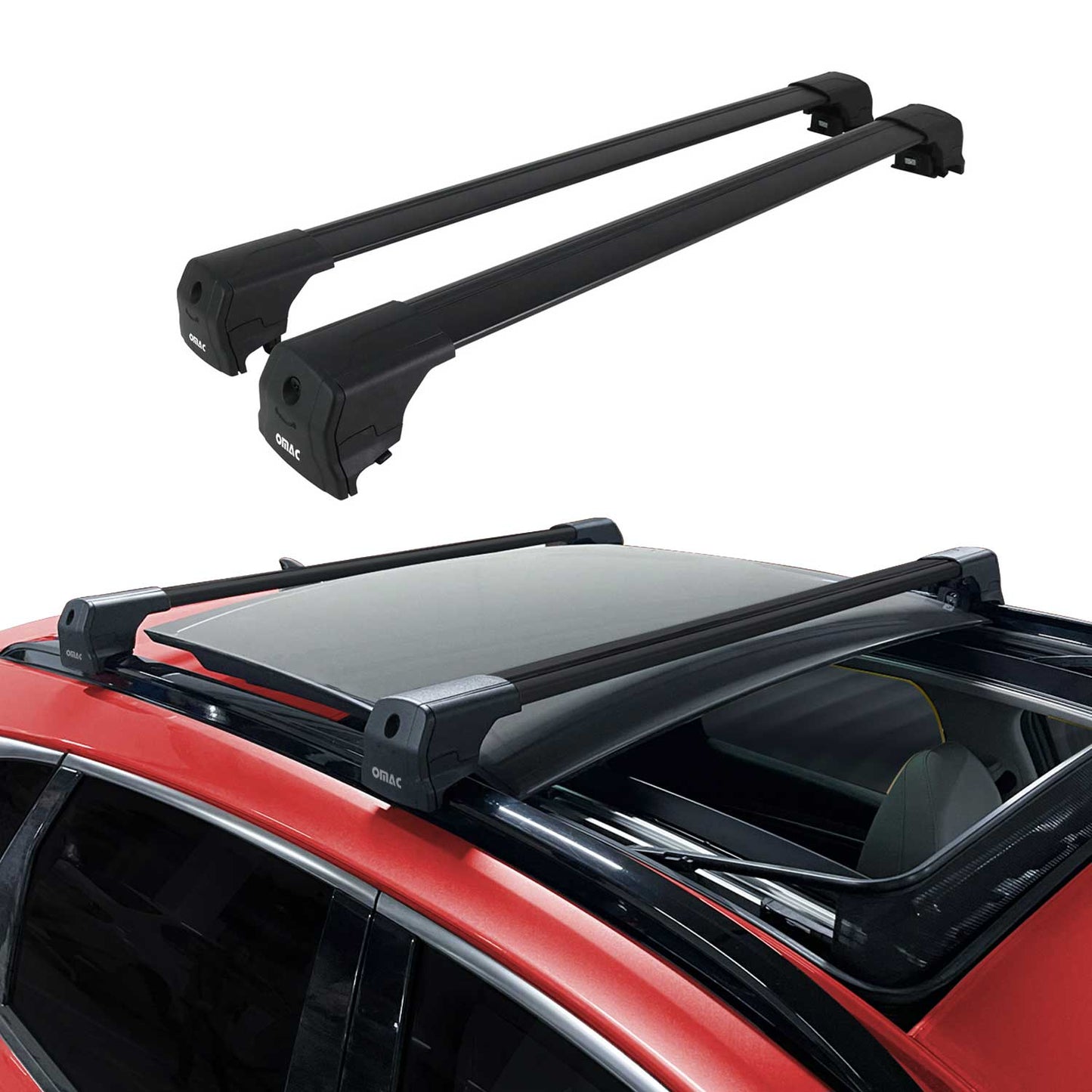 2006-2015 Ford Galaxy Dachträger Grundträger Schwarz Alu 2 tlg OMAC DE