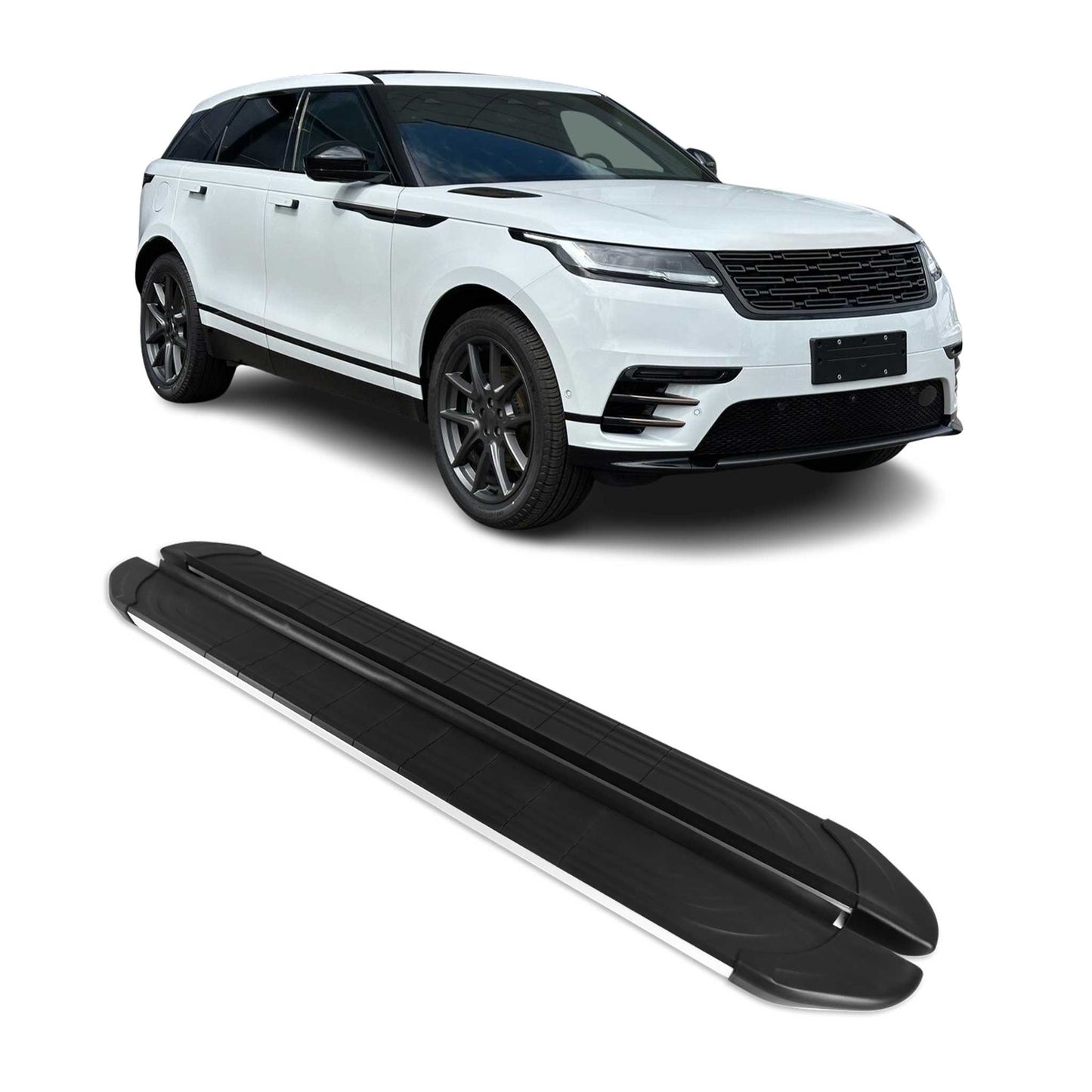 Seitenschweller Trittbretter für Range Rover Velar 2017-2025 Silber 2 tlg OMAC DE