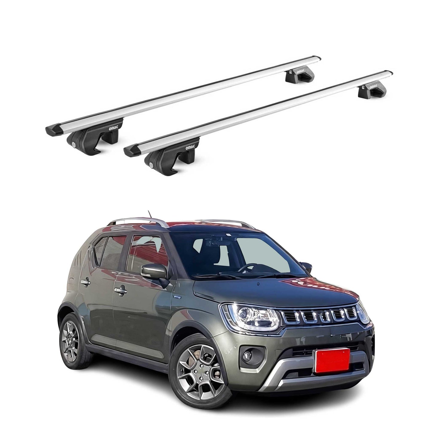 Dachträger Grundtäger für Suzuki Ignis mk2 2016-2025 90kg Alu Silber 2 tlg ABE OMAC DE