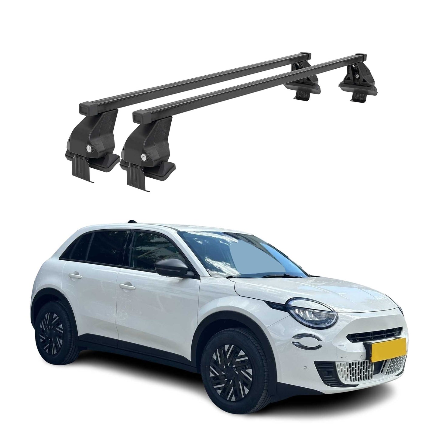 Menabo Dachträger Grundträger für Fiat 600E/600 2023-2025 Stahl Schwarz 2tlg OMAC DE
