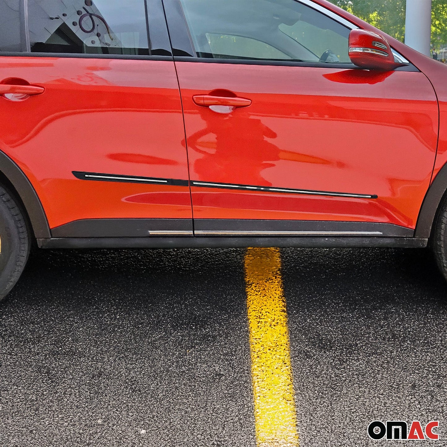 Seitentürleiste Türschutzleiste für Fiat 600e 2023-2025 Polypropylene Chrome 4x OMAC DE