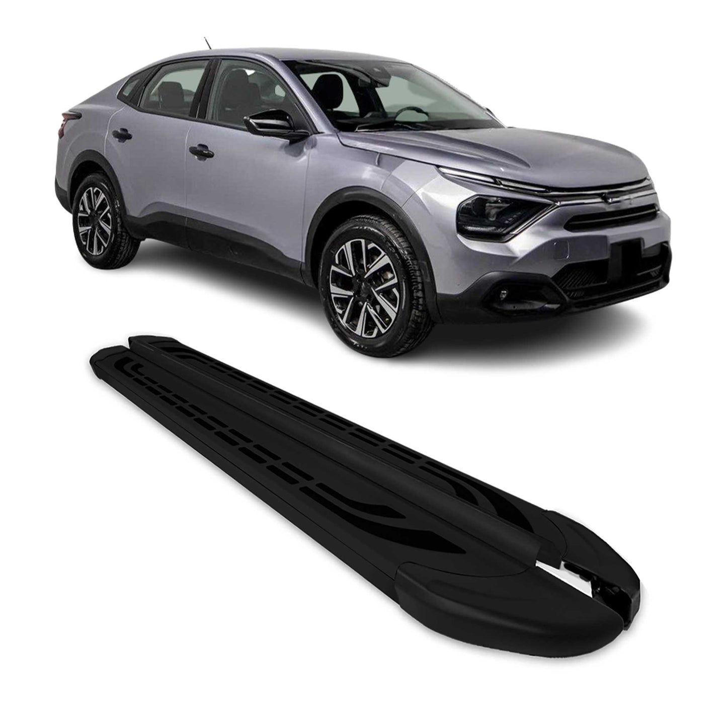 Trittbretter Seitenschweller für Citroen C4 X 2022-2025 Schwarz Aluminium 2 tlg OMAC DE