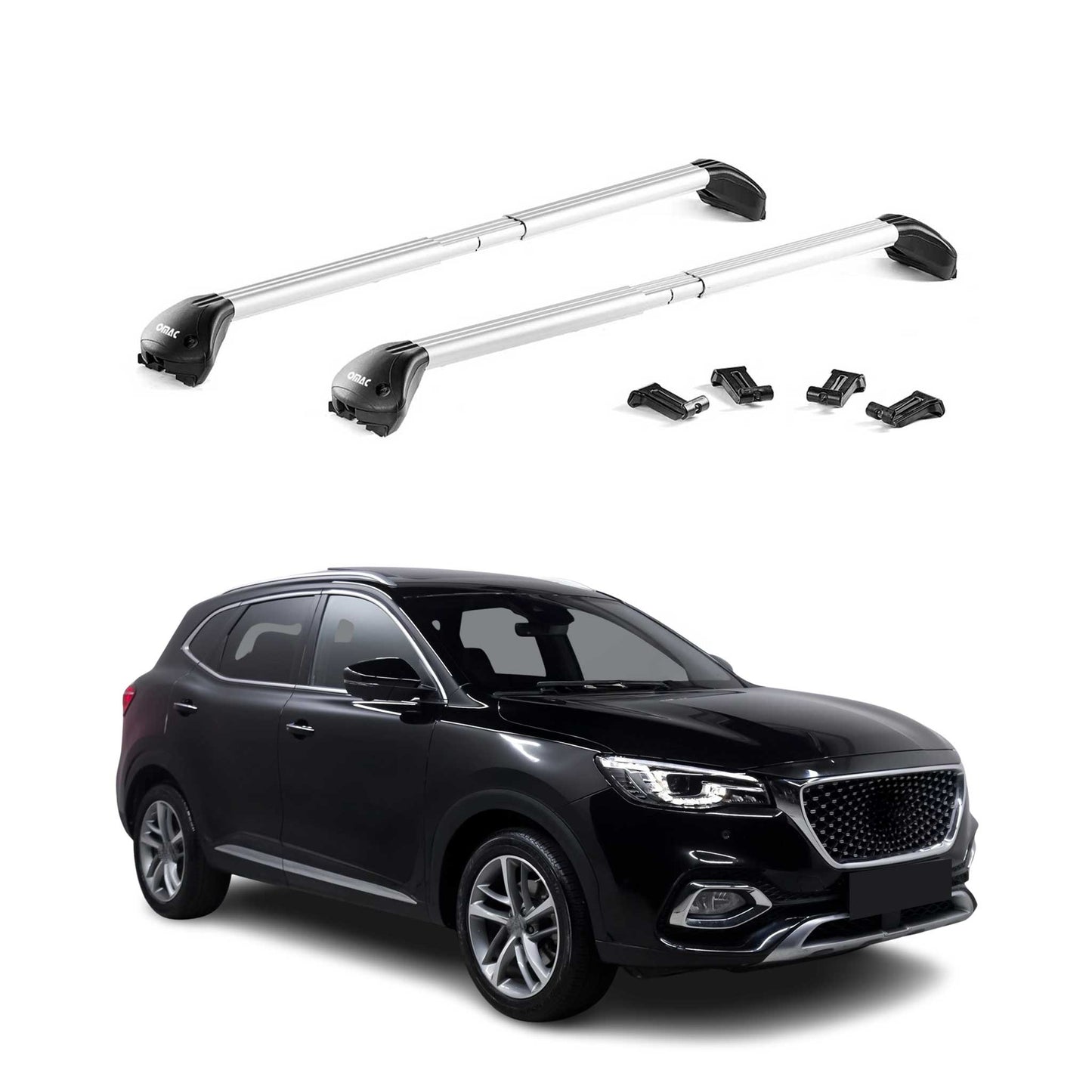 Dachträger Grundtäger für MG HS 2018-2025 100kg Aluminium Silber 2 tlg ABE OMAC DE
