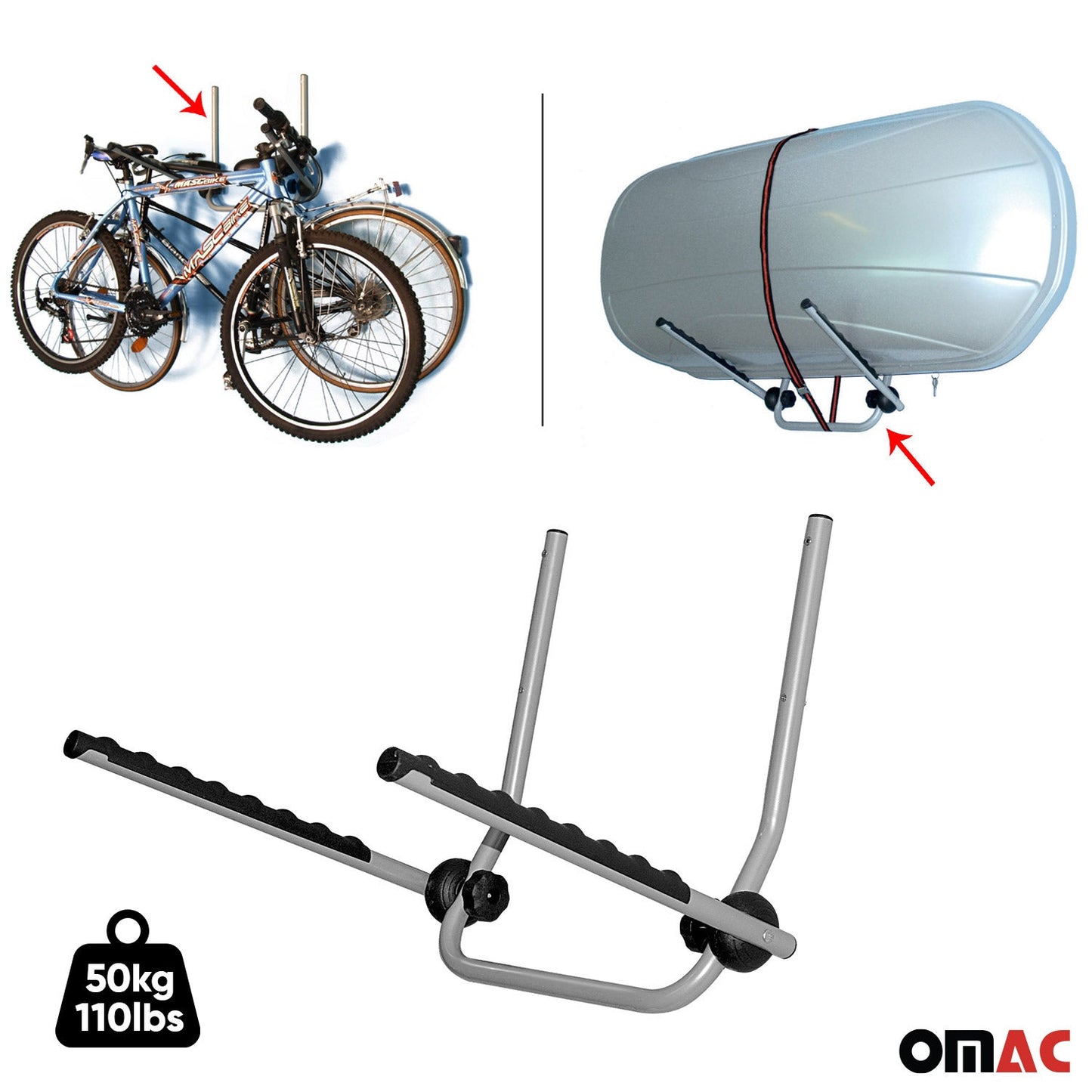 Menabo Fahrradträger Wandhänger für Fahrrad Dachbox Fahrradhalter Wandhalter OMAC DE