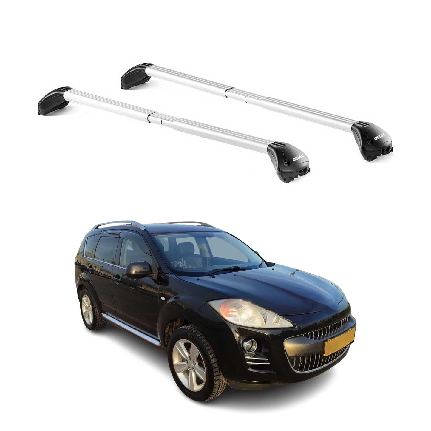 Dachträger Grundtäger für Peugeot 4007 2007-2012 5 tür 100kg Alu Silber 2x ABE OMAC DE