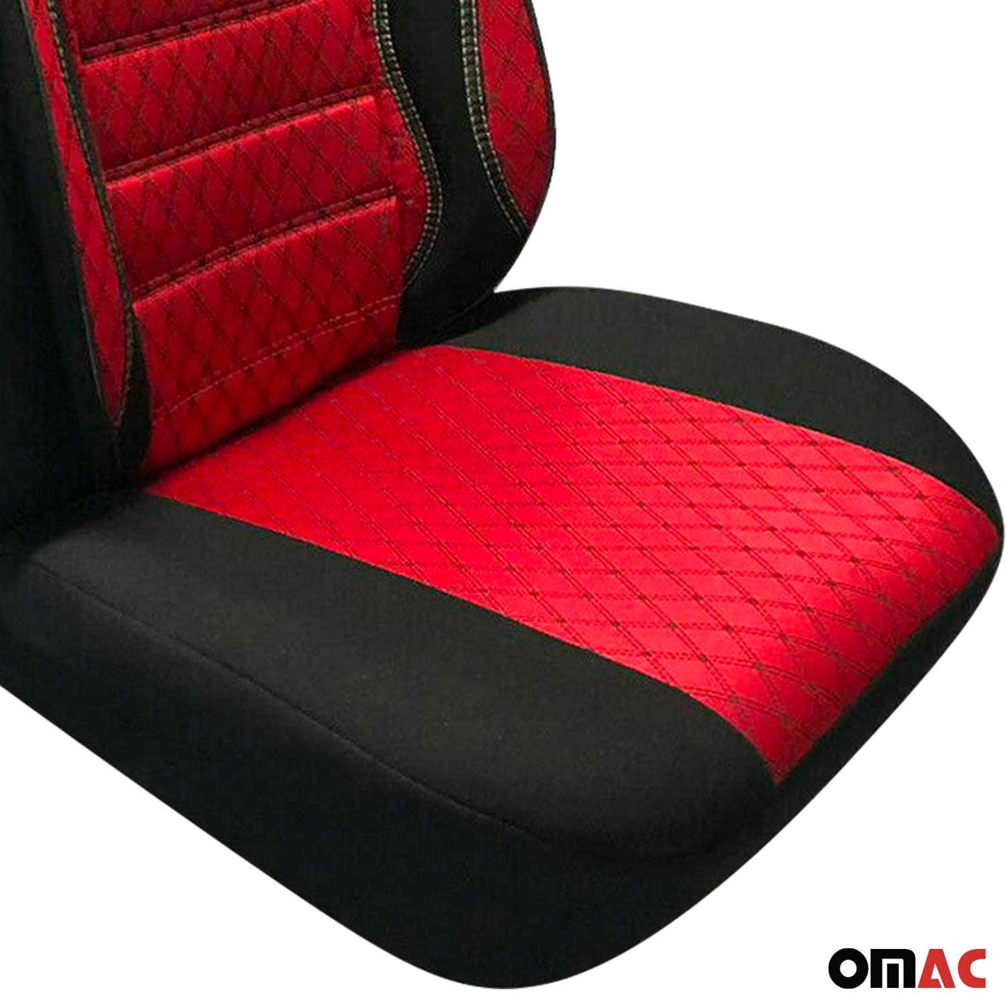 Sitzbezüge Schonbezüge für Mercedes Sprinter W906 Schwarz Rot 2+1 Vorne OMAC DE