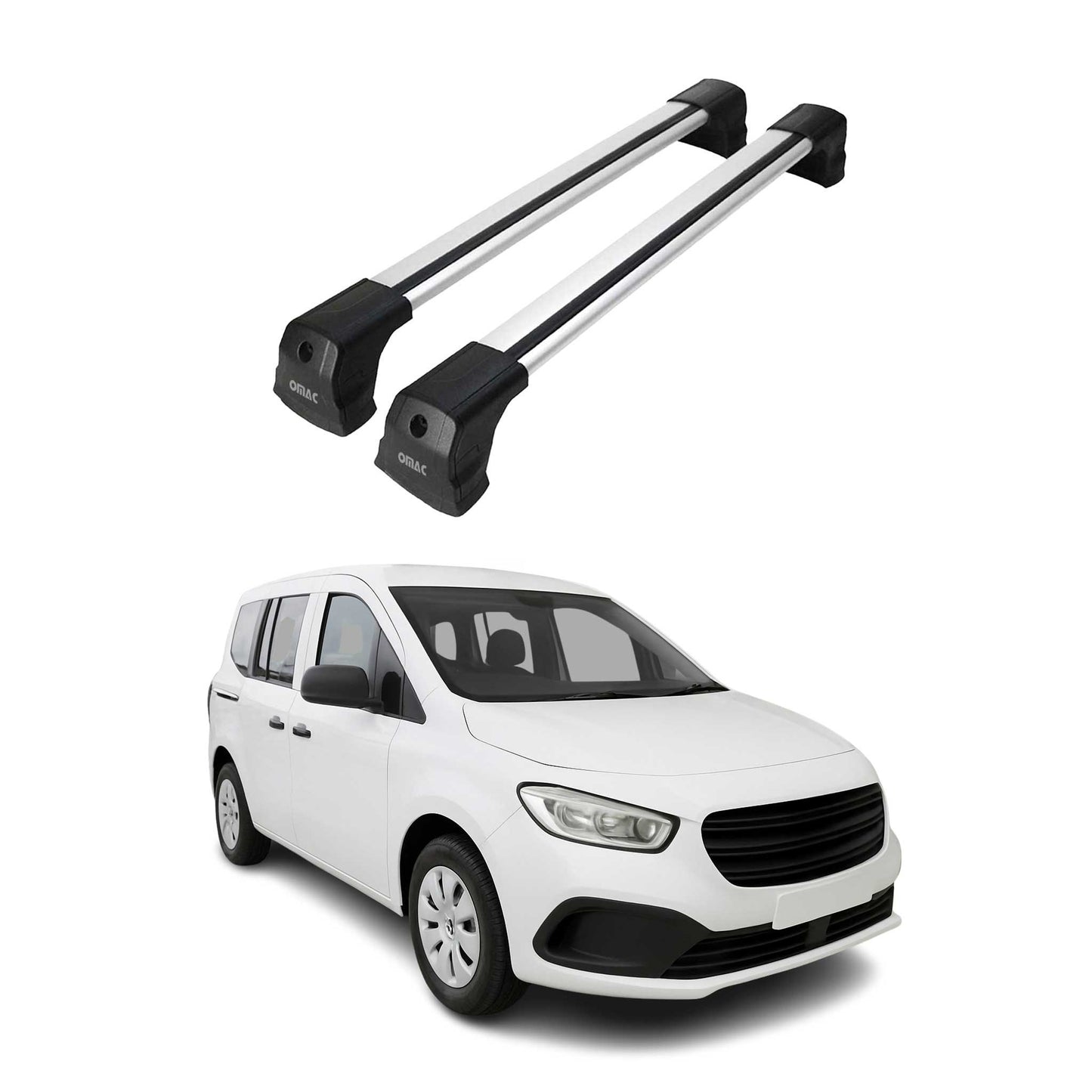 Dachträger Grundtäger für Mercedes Citan W420 2021-2025 75kg Alu Silber 2tlg OMAC DE