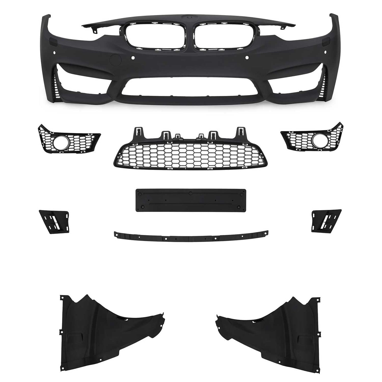 JOM Stoßstangen Kit & Seitenschweller für BMW F30 inkl. LCI 2011-2019 Schwarz OMAC DE