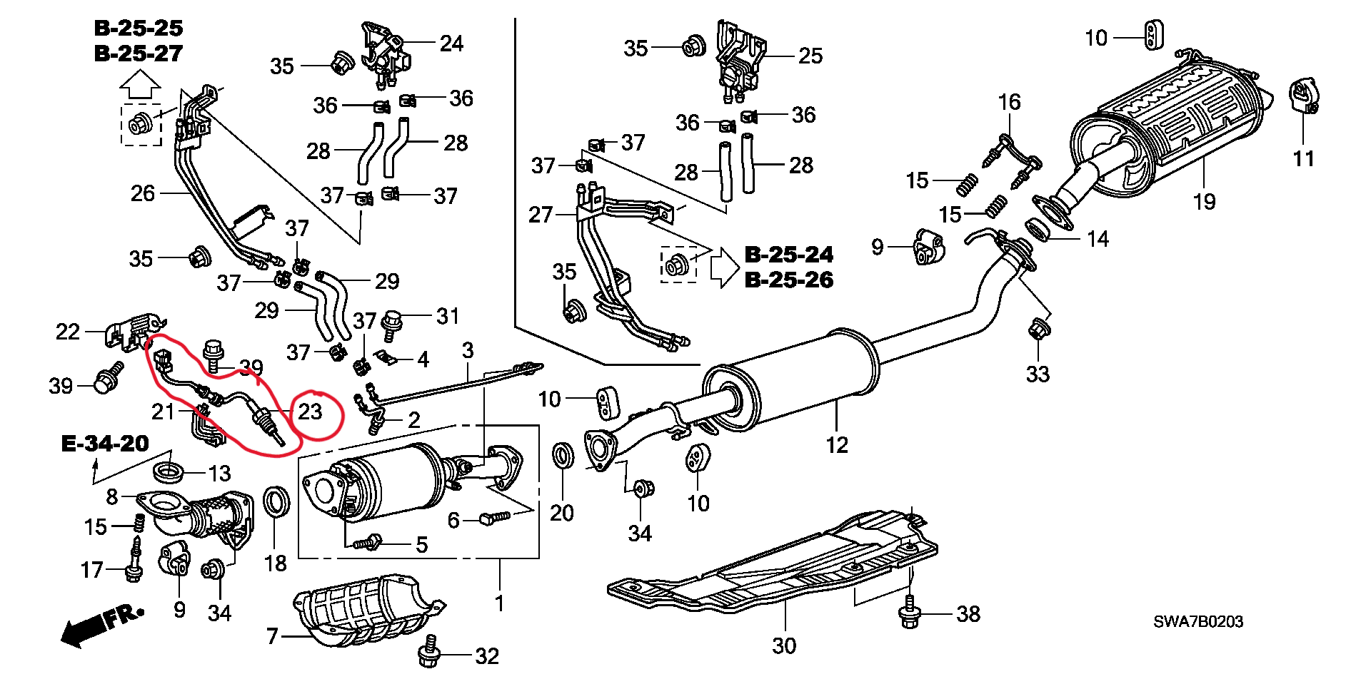Honda Original Abgastemperatursensor CR-V III 2.2 i-CTDi 37811-R07-E02 autoseifert.com