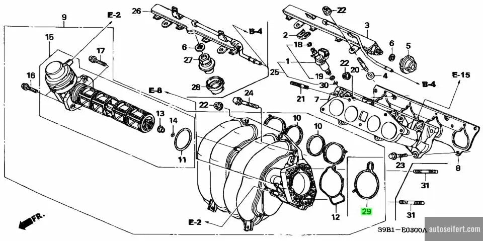 Honda Original Dichtung Drosselklappe für CR-V und FR-V autoseifert.com