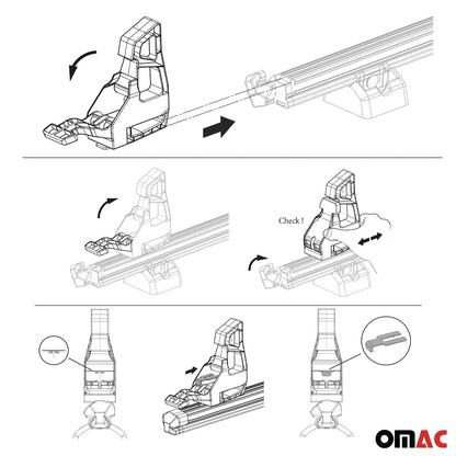 Ladungsbegrenzer Lastanschläge Load Stopper für Dachträger Einstellbar 2 tlg OMAC DE