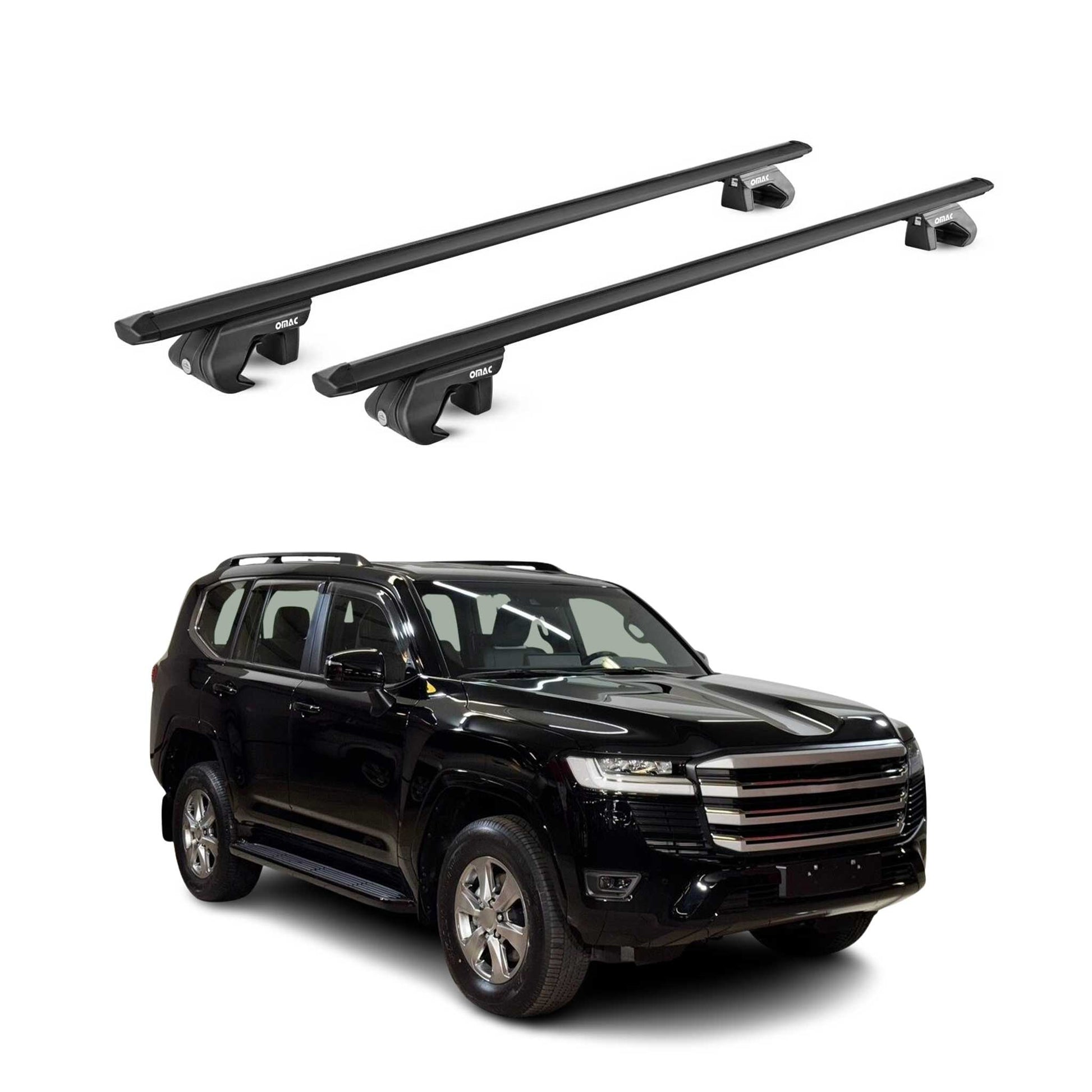 Dachträger Grundtäger für Toyota Land Cruiser J250 2023-25 90kg Alu ABE Schwarz OMAC DE