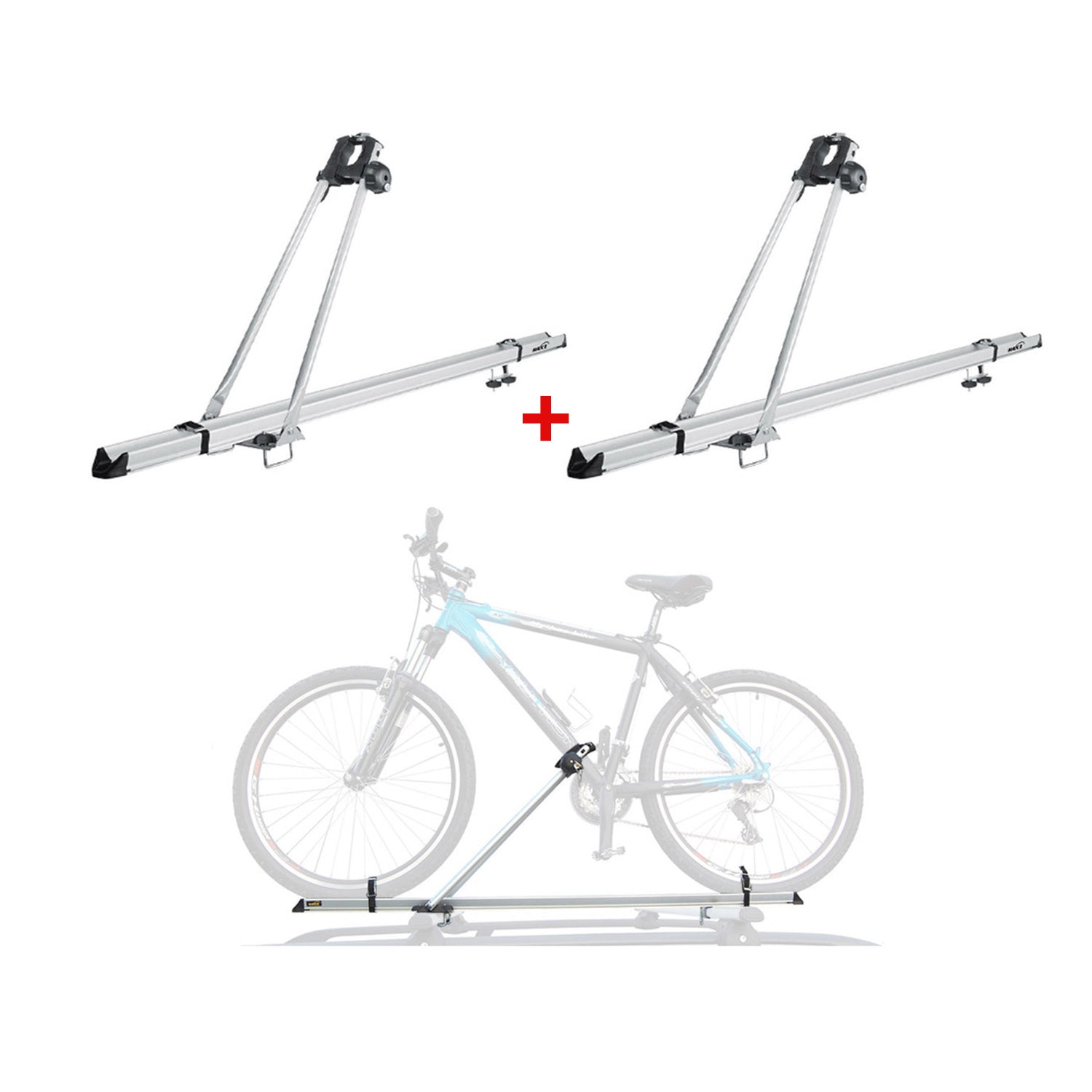 2x Fahrradträger Dachfahrradträger bis 15kg Fahrradhalter Aluminium Fahrräder OMAC DE