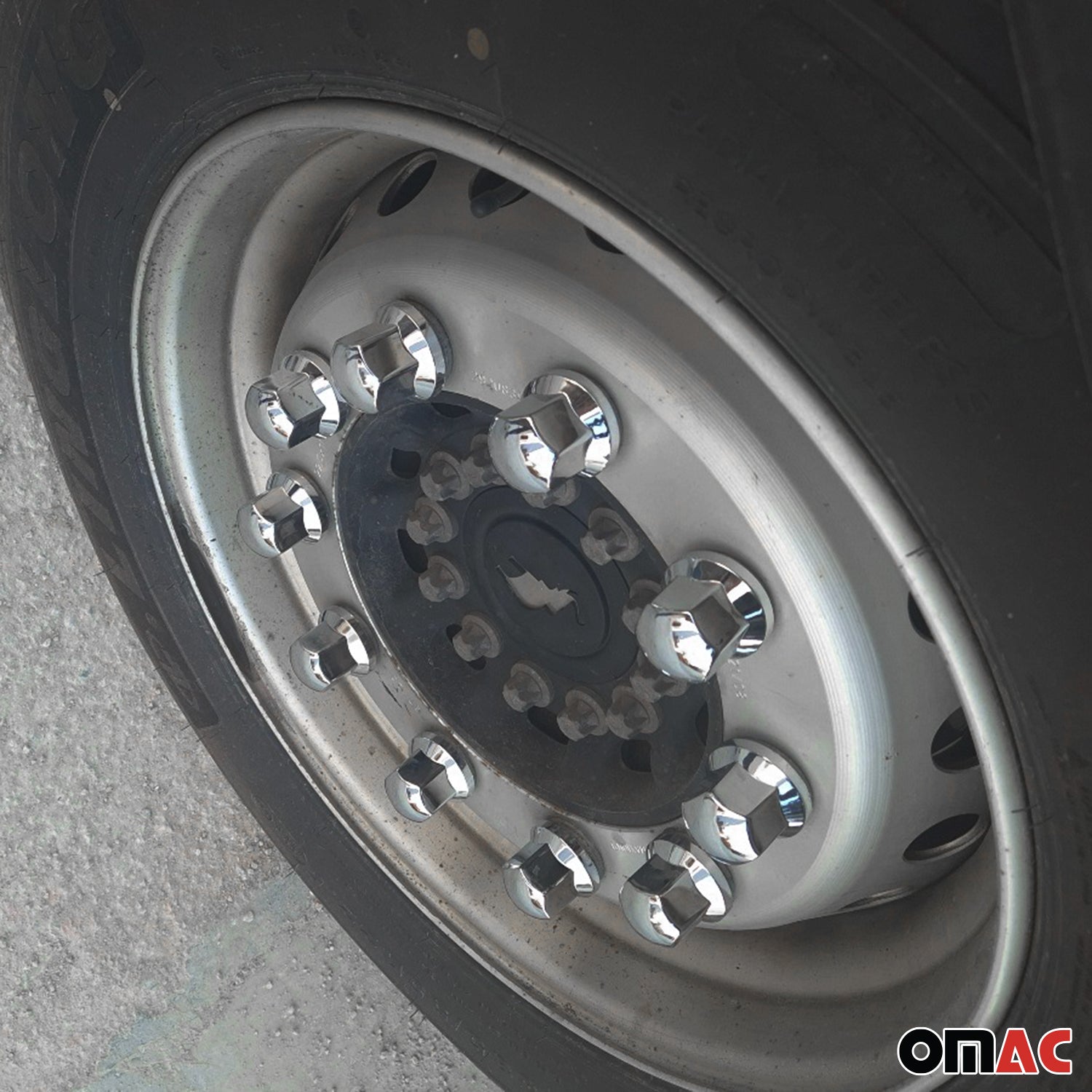 40x Glänzend Chrom Radmutterkappen Schutz Ø33mm für hohe Schrauben / LKW OMAC DE