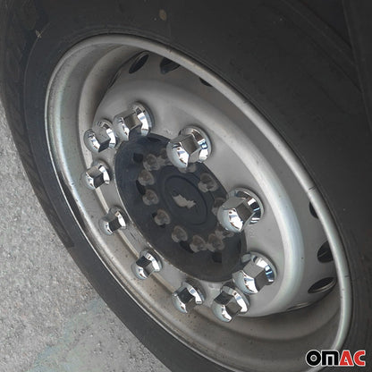 40x Glänzend Chrom Radmutterkappen Schutz Ø33mm für hohe Schrauben / LKW OMAC DE