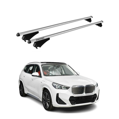 2022-2025 BMW IX1 (U11) Menabo Grundträger Dachträger Alu Silber 2 tlg OMAC DE