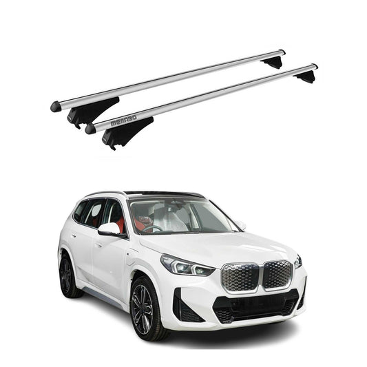 2022-2025 BMW IX1 (U11) Menabo Grundträger Dachträger Alu Silber 2 tlg OMAC DE