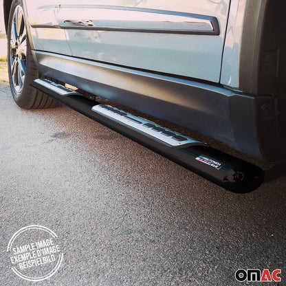 Stahl Seitenschweller Schwellerrohre für Ford Connect 2014-2020 Silber OMAC DE