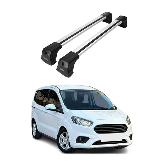 Dachträger Grundtäger für Ford Transit Courier 2014-2023 75kg Alu Silber 2tlg OMAC DE