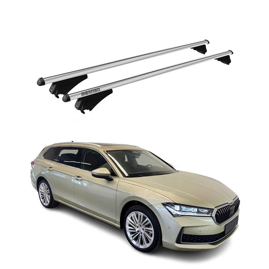 2025 Skoda Superb IV Wagon Menabo Grundträger Dachträger Alu Silber 2tlg OMAC DE