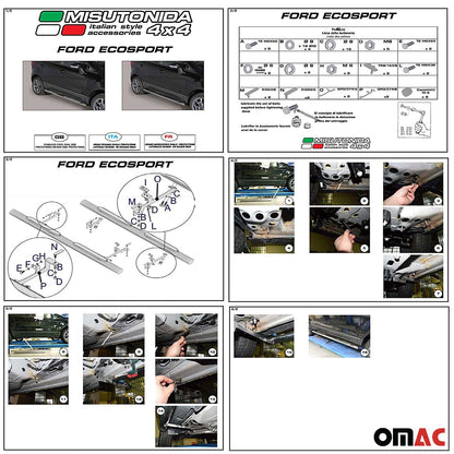 Stahl Seitenschweller Schwellerrohre für Ford Connect 2014-2021 Silber L1 Kurzer OMAC DE