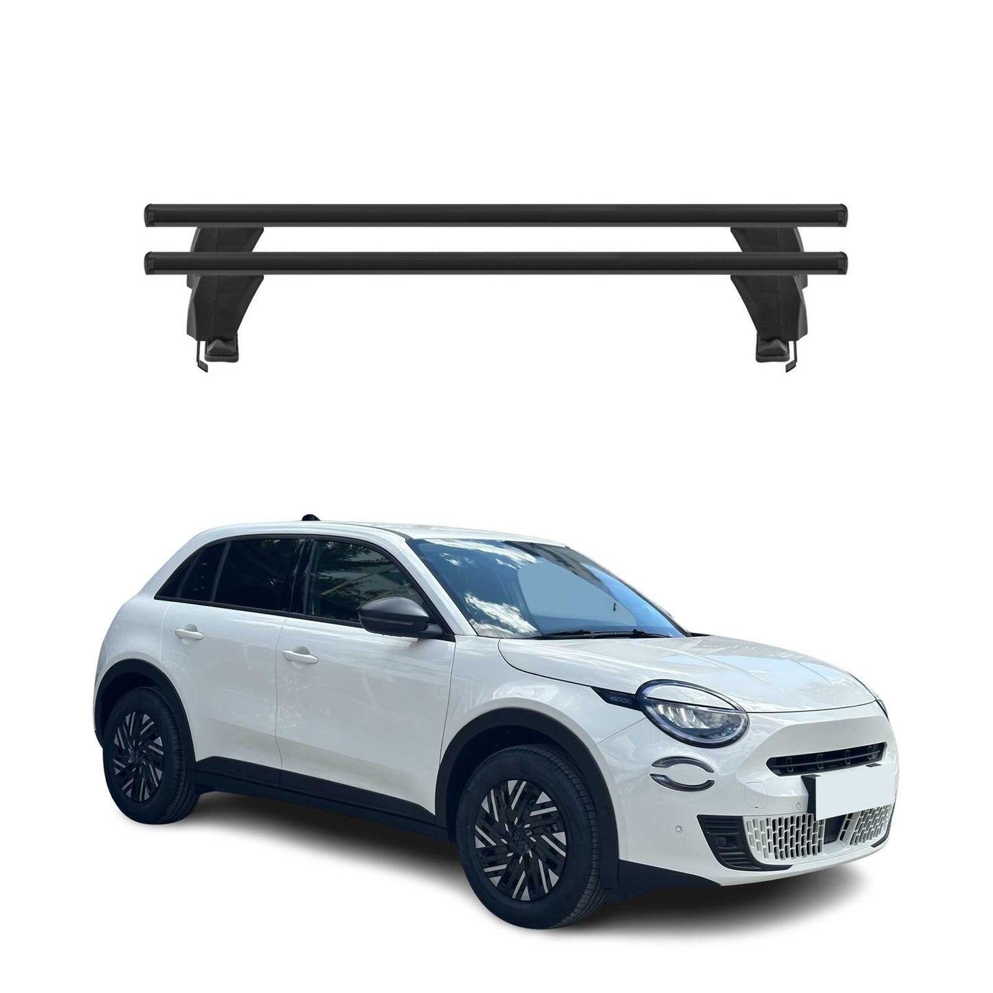 Menabo Dachträger Grundträger für Fiat 600E/600 2023-2025 Alu Schwarz 2tlg OMAC DE