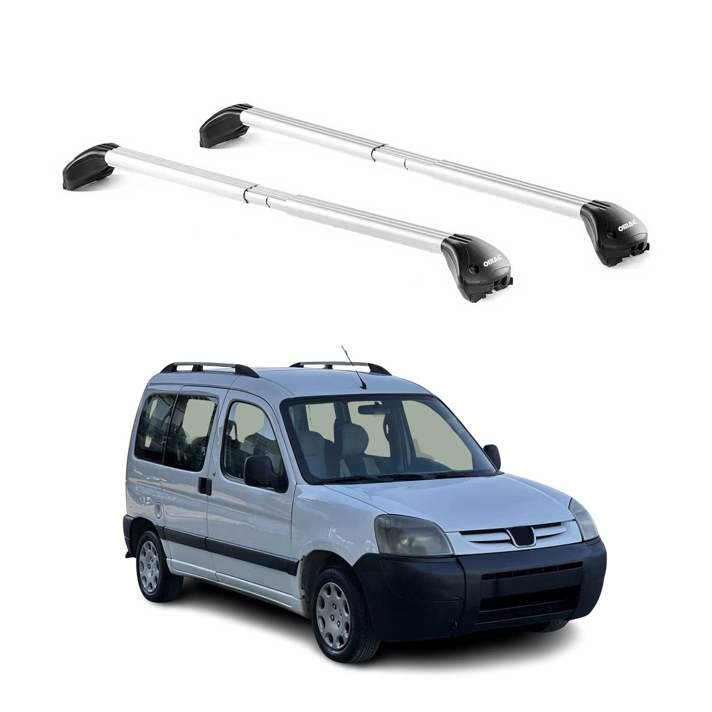 Dachträger für Peugeot Partner mk1 2002-2008 FL 5 tür 100kg Alu Silber 2x ABE OMAC DE