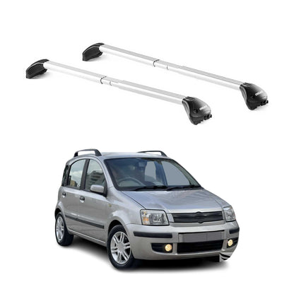 Dachträger Grundtäger für Fiat Panda II 2003-2012 5 tür 100kg Alu Silber 2x ABE OMAC DE