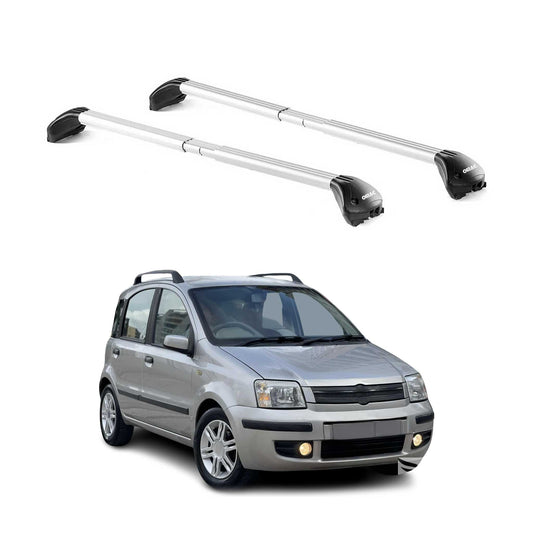 Dachträger Grundtäger für Fiat Panda II 2003-2012 5 tür 100kg Alu Silber 2x ABE OMAC DE