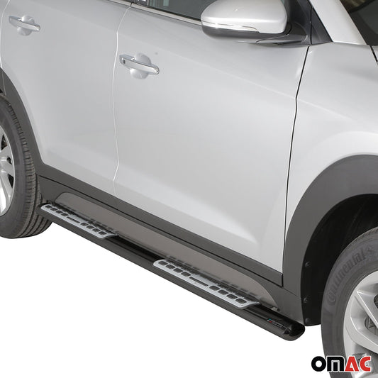 Edelstahl Seitenschweller Schwellerrohre für Hyundai Tucson 2015-2018 Schwarz OMAC DE