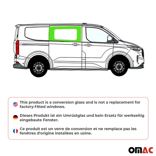 Seitenfenster Vorne für Ford Transit Custom V710 2023-2025 Rechts L1 L2 Dunkel OMAC DE