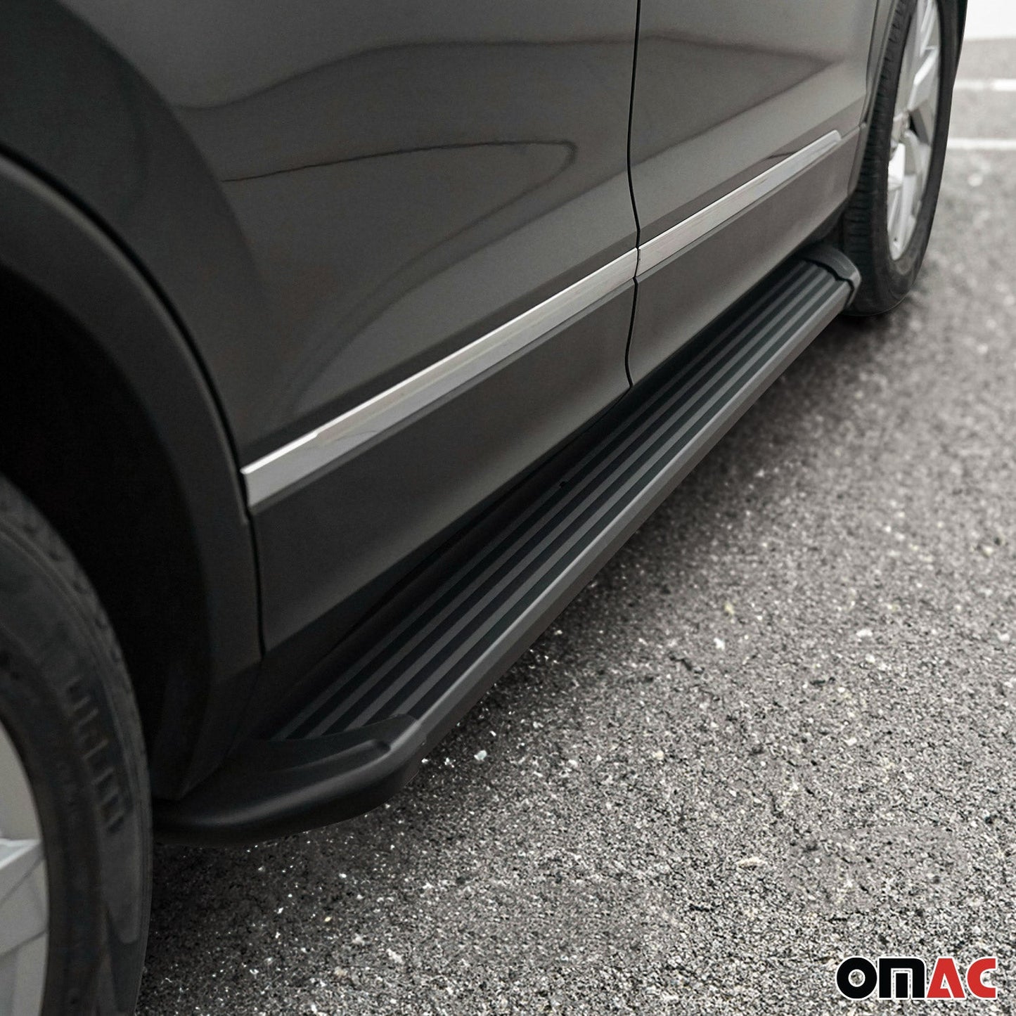 Trittbretter Seitenschweller für VW Touareg 3 2018-2025 Schwarz Alu 2x