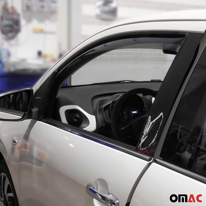 Windabweiser Regenabweiser für Peugeot 108 2014-2024 5tür Dunkel Acryl 2tlg